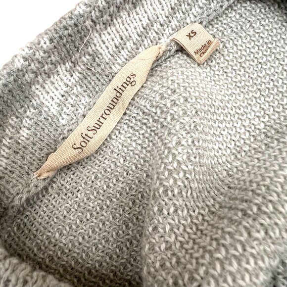 Soft Surrounding Plaid Mock Neck Sweater Gray White Size XS - Picture 7 of 9